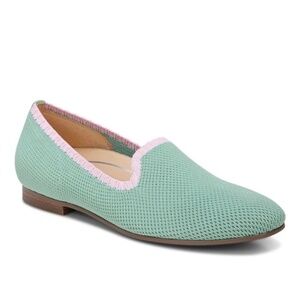 Vionic Pastel Green Loafers with Pink Accent